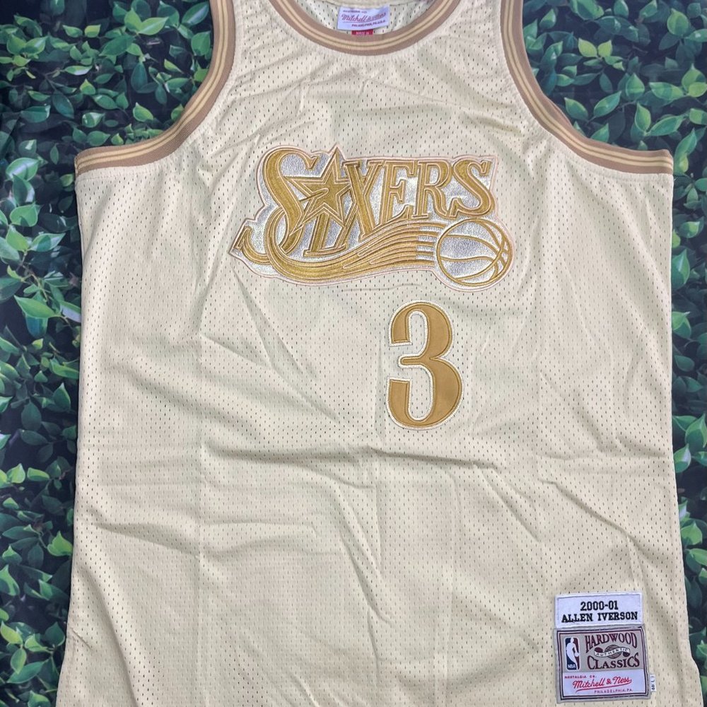 Gold Allen Iverson Jersey